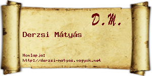 Derzsi Mátyás névjegykártya